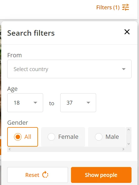 bravodate search filters